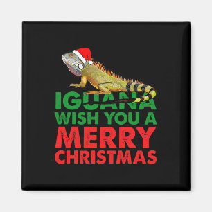 Iguana Wish You A Merry Christmas Funny Iguana Magnet