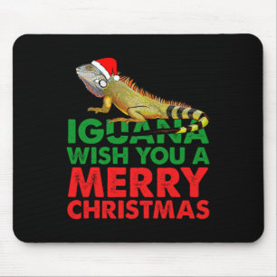 Iguana Wish You A Merry Christmas Funny Iguana Mouse Mat