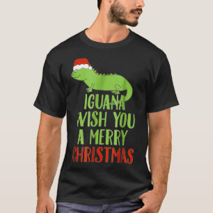Iguana Wish You A Merry Christmas Funny Xmas Holid T-Shirt