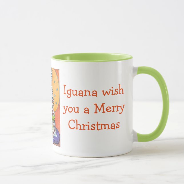 Iguana Wish You a Merry Christmas Mug (Right)