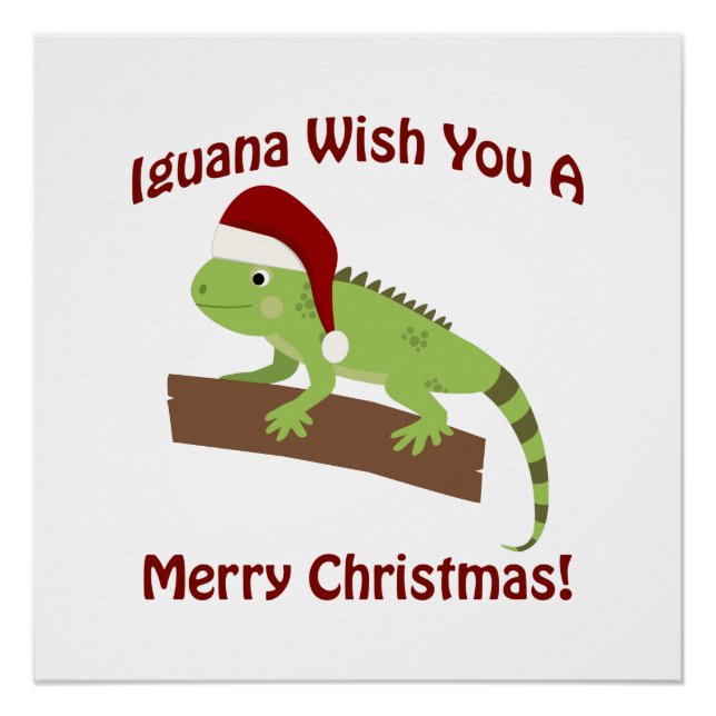 Iguana Wish You A Merry Christmas Poster (Front)