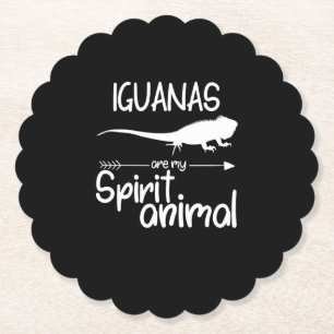 Iguanas Are My Spirit Animal Gift  Men Women Lizar Paper Coaster