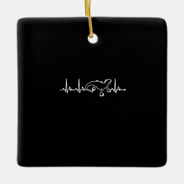iguana's heartbeat ceramic ornament (Front)
