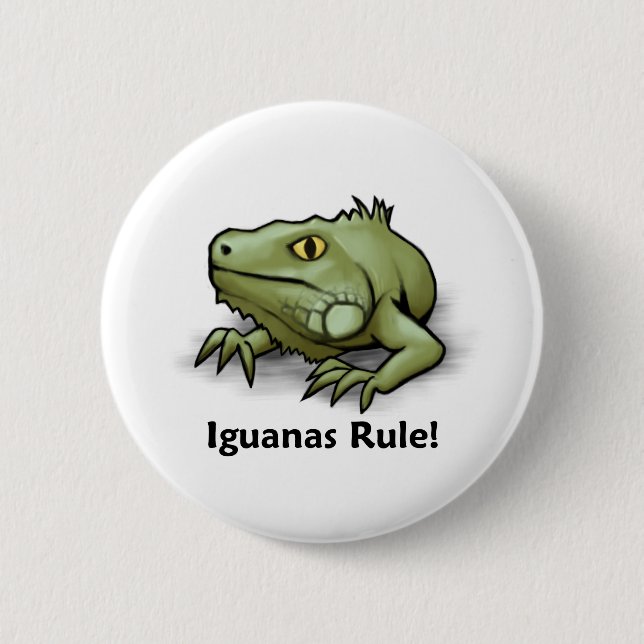 Iguanas Rule! 6 Cm Round Badge (Front)