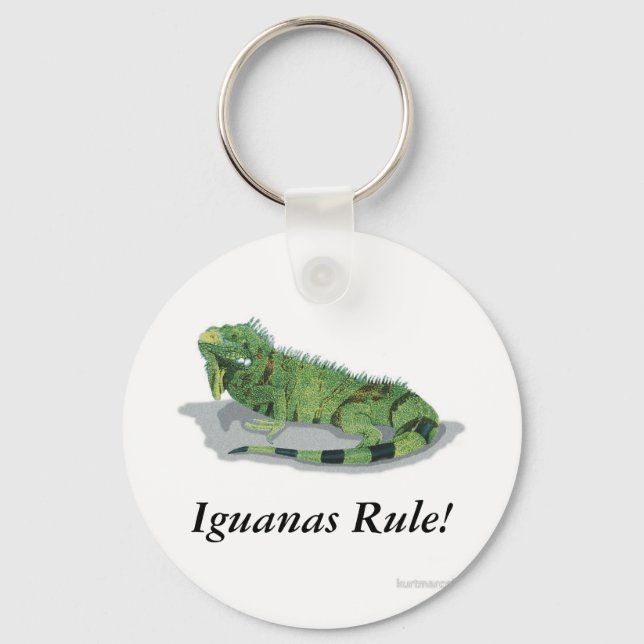 Iguanas Rule! Key Ring (Front)