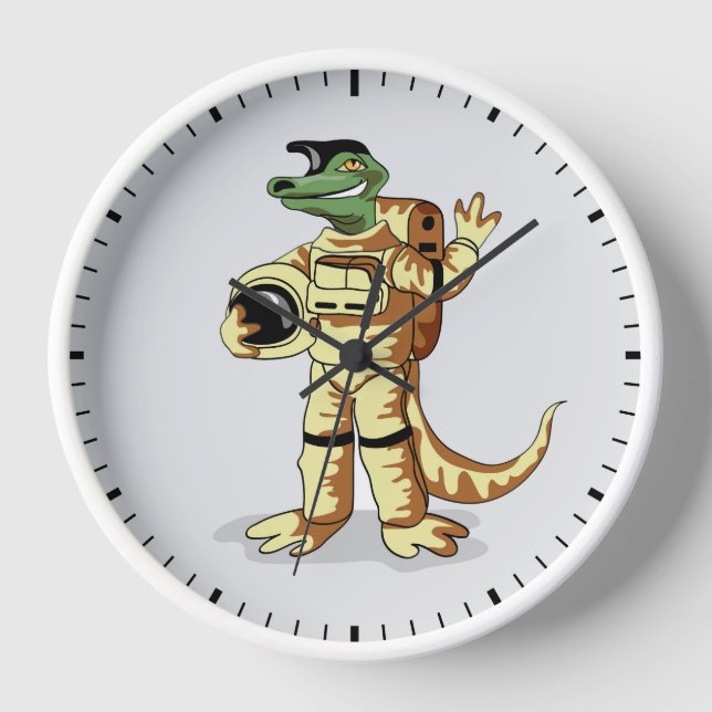 Iguanodon Dressed In A Cosmonaut Spacesuit. Clock (Front)