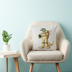 Iguanodon Dressed In A Cosmonaut Spacesuit. Cushion