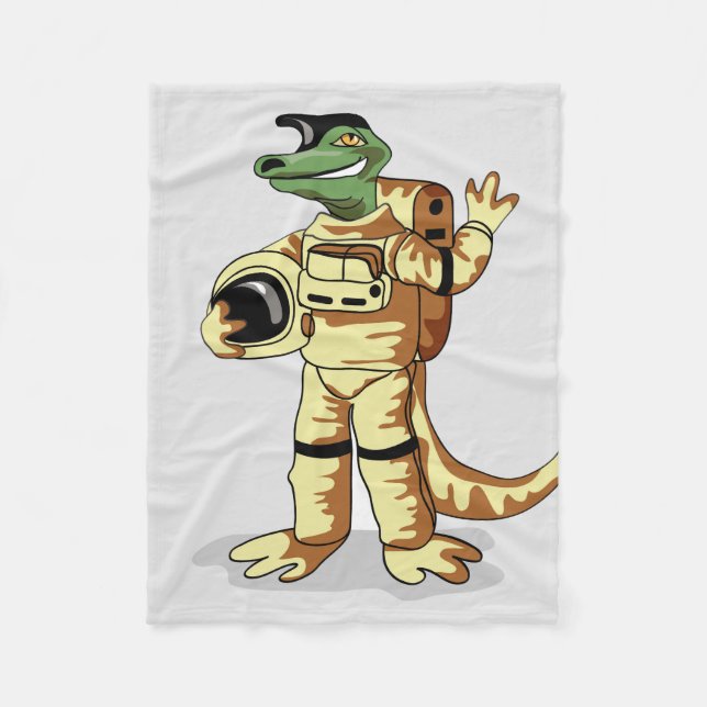 Iguanodon Dressed In A Cosmonaut Spacesuit. Fleece Blanket (Front)