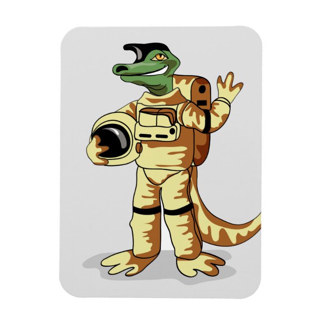 Iguanodon Dressed In A Cosmonaut Spacesuit. Magnet (Vertical)