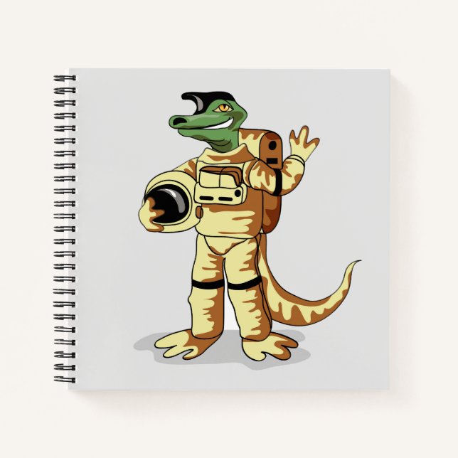 Iguanodon Dressed In A Cosmonaut Spacesuit. Notebook (Front)