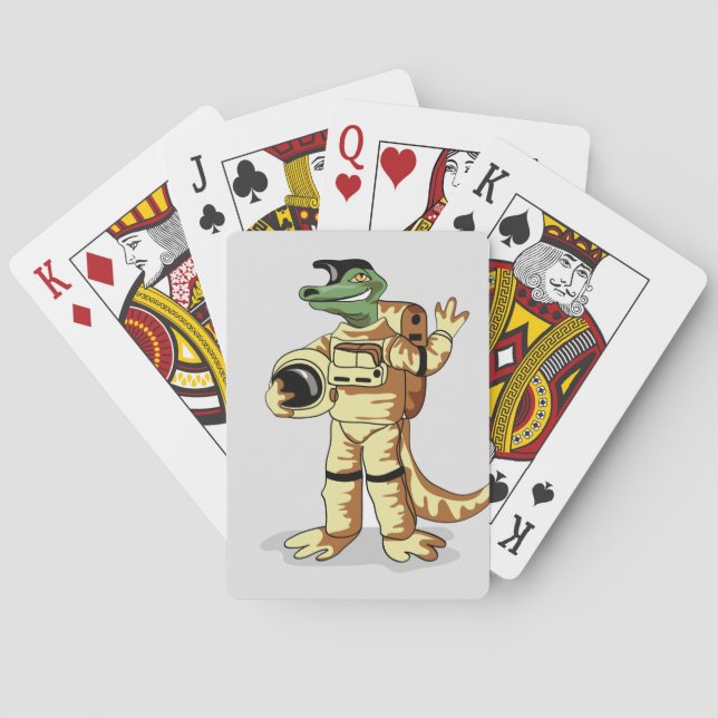 Iguanodon Dressed In A Cosmonaut Spacesuit. Playing Cards (Back)