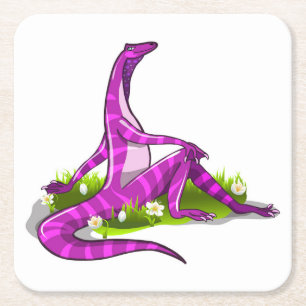 Iguanodon Showing Off Her Natural Beauty. Square Paper Coaster