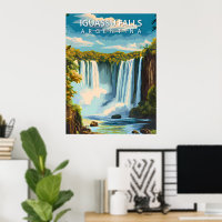 Iguassu Falls, Argentina – Vintage Travel Poster A