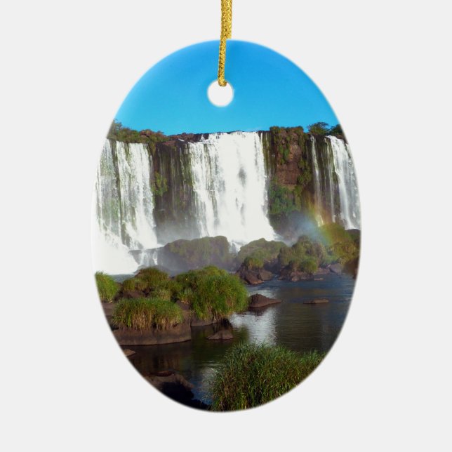 Iguazu Falls 2 Ceramic Tree Decoration (Front)