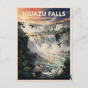 Iguazu Falls Argentina Brazil Vintage Postcard