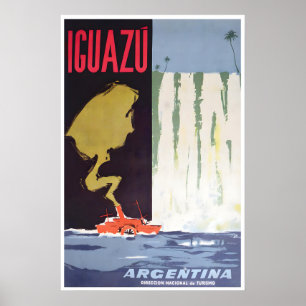 Iguazu Falls Art Argentina Travel Poster Print