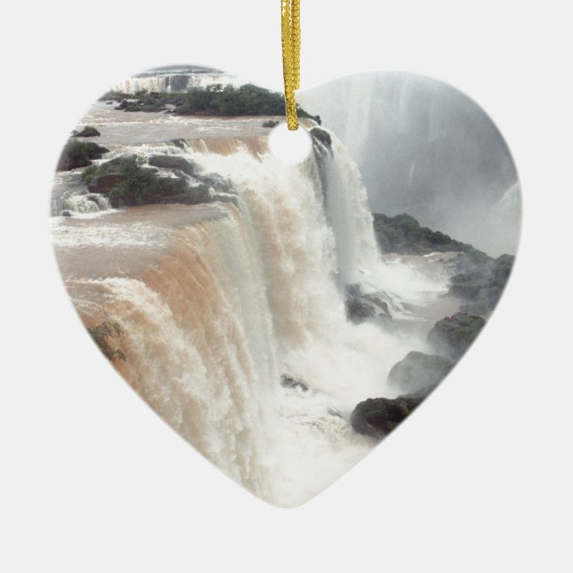 iguazu falls Brazill Ceramic Tree Decoration (Front)