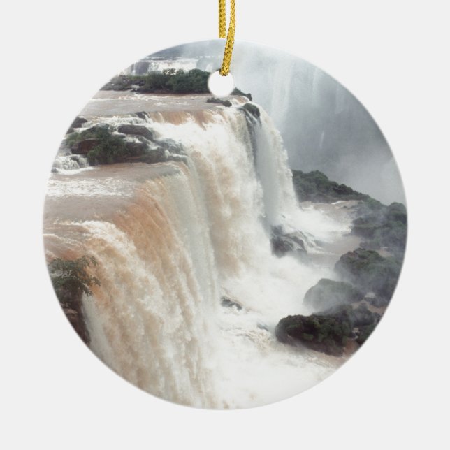 iguazu falls Brazill Ceramic Tree Decoration (Front)
