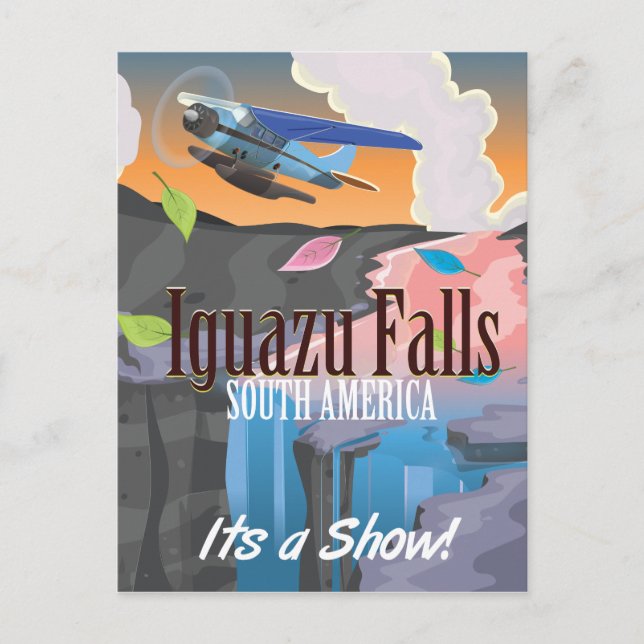 Iguazu Falls South America Travel poster Postcard (Front)