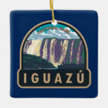 Iguazu National Park Argentina Travel Art Vintage Ceramic Ornament<br><div class="desc">Iguazu National Park vector art design. Within the park on the Iguazú River,  the renowned Iguazú Falls encompasses many separate cascades,  including the iconic Garganta del Diablo or “Devil’s Throat.”</div>