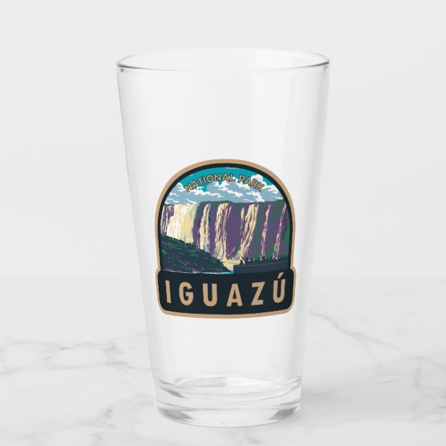 Iguazu National Park Argentina Travel Art Vintage Glass (Front)