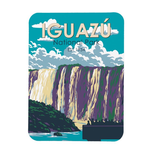 Iguazu National Park Argentina Travel Art Vintage Magnet (Vertical)