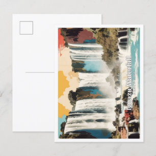 Iguazu Waterfall Argentina Pop Art Travel Postcard