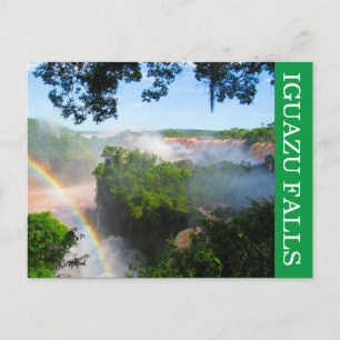 iguazu waterfalls rainbow postcard