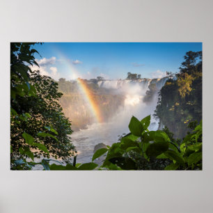 Iguazú Waterfalls With Rainbow, Argentina Poster