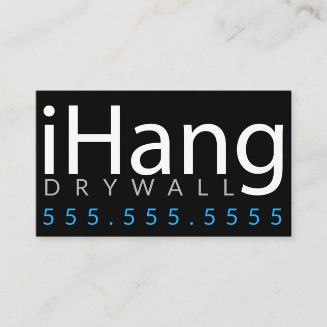 iHang. Drywall Sheetrock Plaster Business Card (Front)