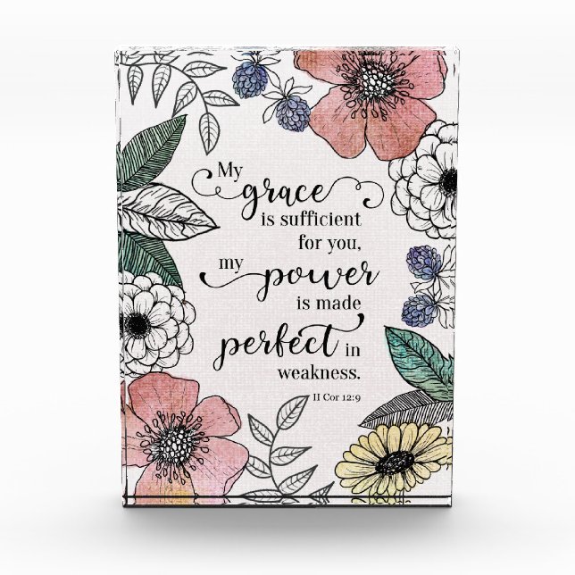 II Cor 12:9 - My Grace is Sufficient Photo Block (Front)