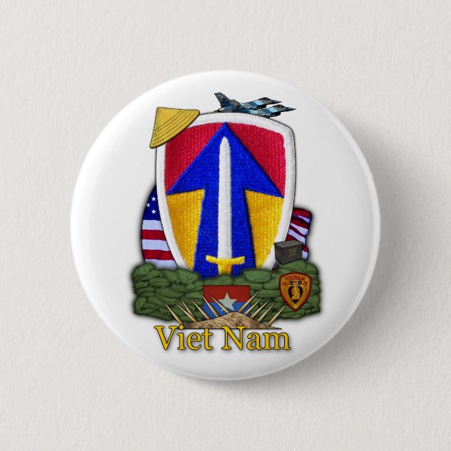 II Field Force Vietnam war vets Button. 6 Cm Round Badge (Front)