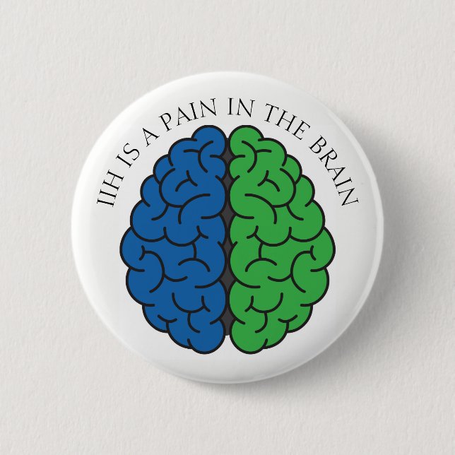 IIH Brain Pain 6 Cm Round Badge (Front)