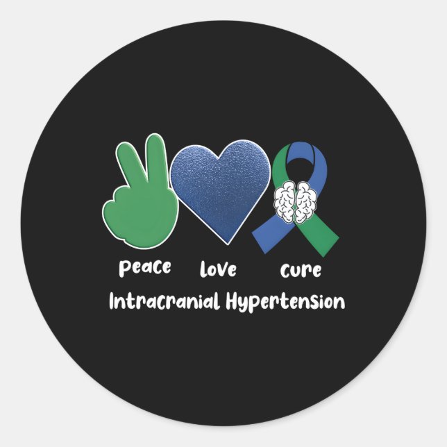 Iih Warrior Green Ribbon Survivor Pseudotumor Cere Classic Round Sticker (Front)