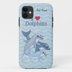 IiHeart Dolphin Family - Customise iPhone 11 Case