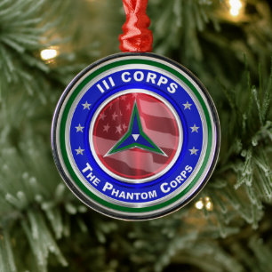 III Corps Keepsake Christmas Metal Tree Decoration
