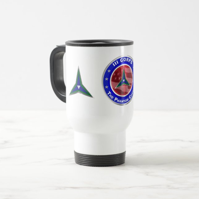 III Corps Phantom Corps Travel Mug (Front Left)
