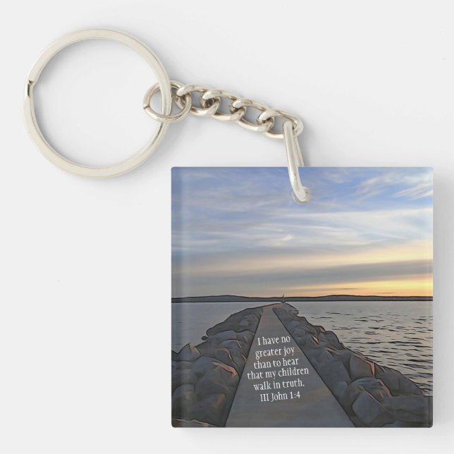 III John 1:4 Bible Scripture Walk In Truth Key Ring (Front)