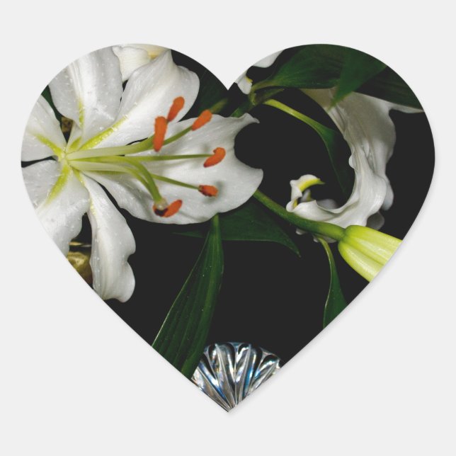 Iirsh Design -Brass and Flower Collection Heart Sticker (Front)