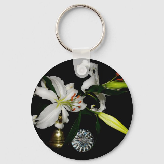 Iirsh Design -Brass and Flower Collection Key Ring (Front)