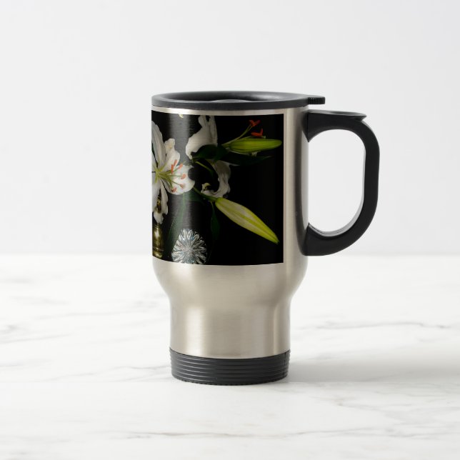 Iirsh Design -Brass and Flower Collection Travel Mug (Right)