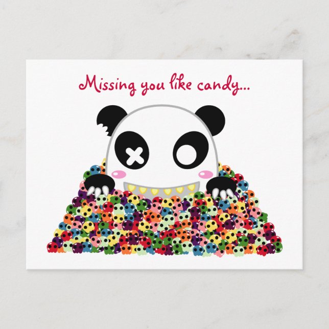 Ijimekko Panda "Missing You" Postcard (Front)