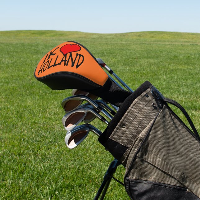 Ik Heart Holland bk on or dccnt Golf Head Cover (In Situ)