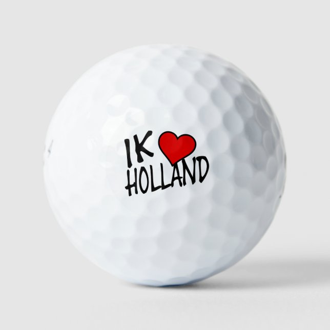 Ik Heart Holland bk on wt be6 gbcnt Golf Balls (Front)