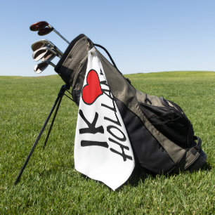 Ik Heart Holland bk on wt gtcnm Golf Towel