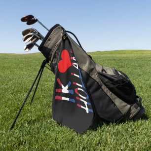 Ik Heart Holland overlay on bk gtcnt Golf Towel
