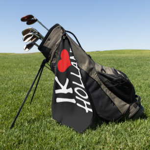 Ik Heart Holland wt on bk gtcnt Golf Towel