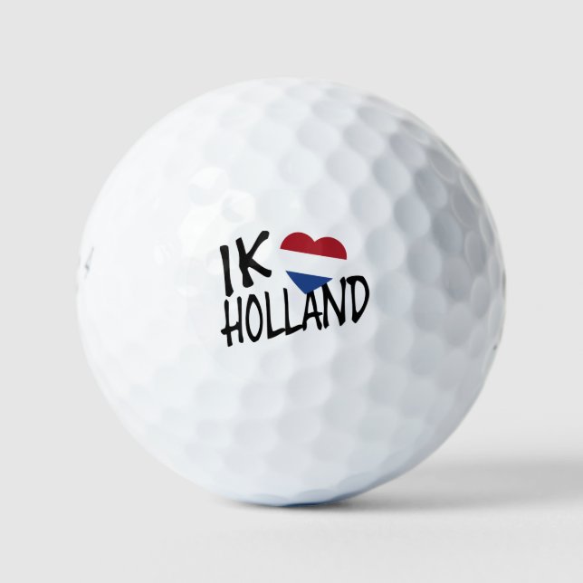 Ik Heartflag Holland bk on wt be6 gbcnt Golf Balls (Front)
