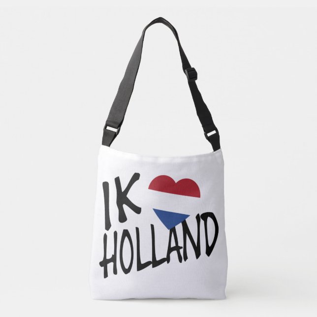Ik Heartflag Holland bk on wt cbbcnt Crossbody Bag (Front)