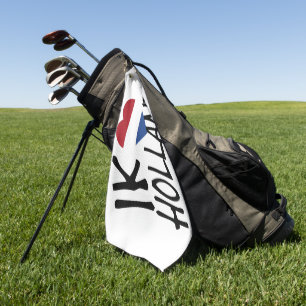 Ik Heartflag Holland bk on wt gtcnt Golf Towel